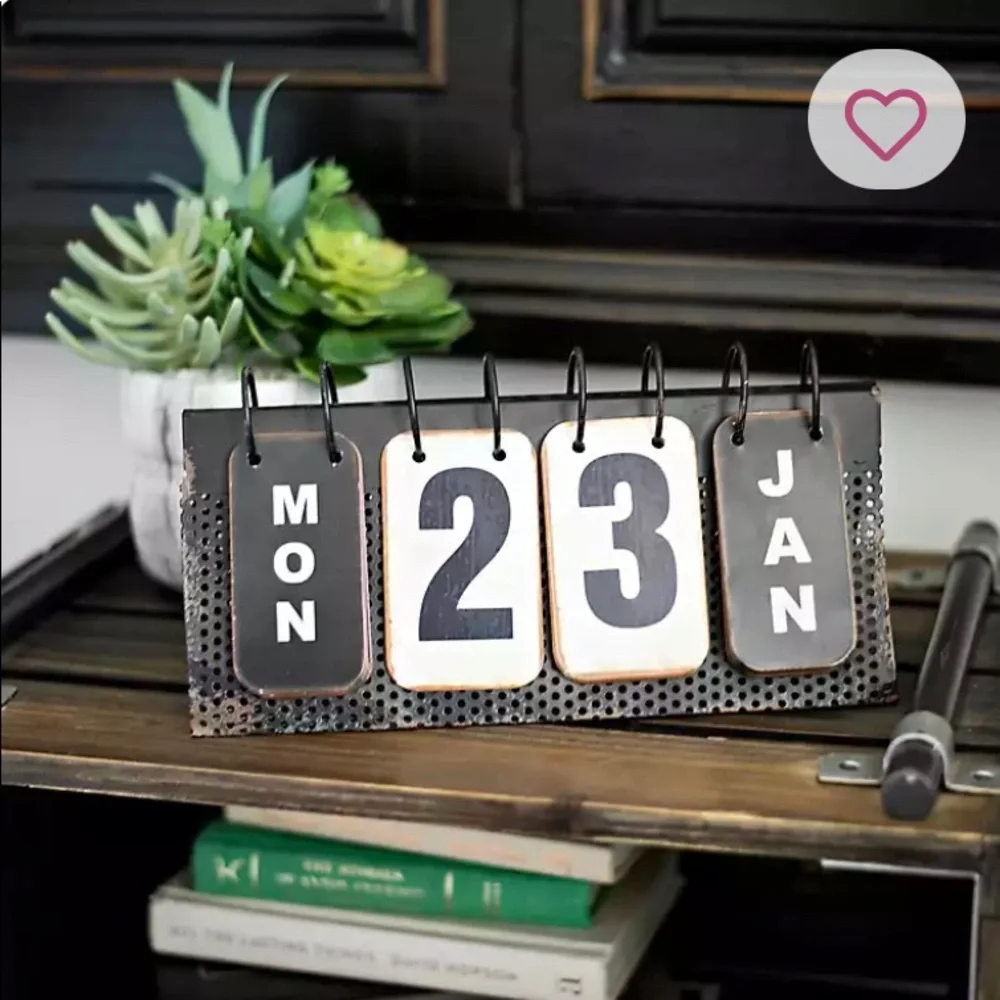 Vintage-Style Desk Perpetual Calendar